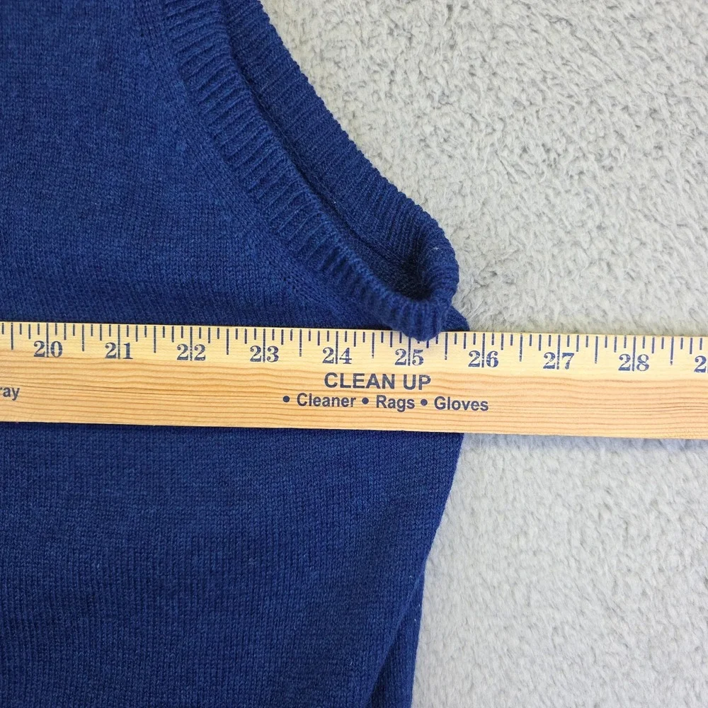 Woolovers Sweater Vest‎ Mens 2XL Blue Sleeveless Button Up Knit Preppy Academia